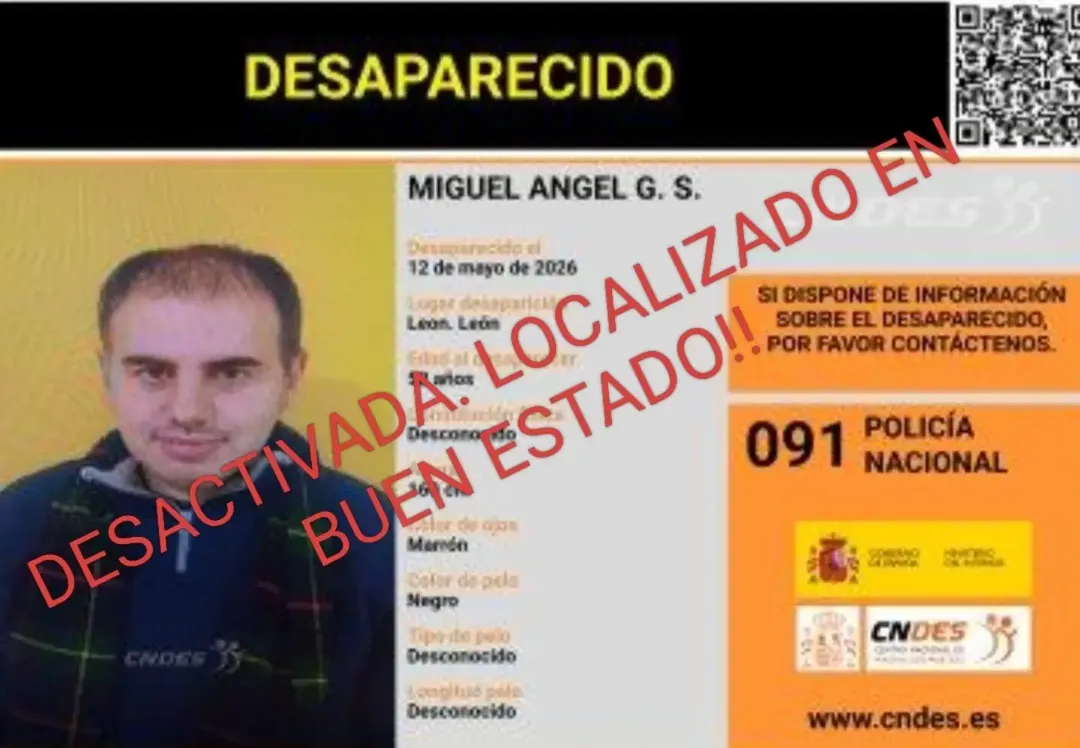 Imagen con la que AVAN confirmó la localización del desaparecido