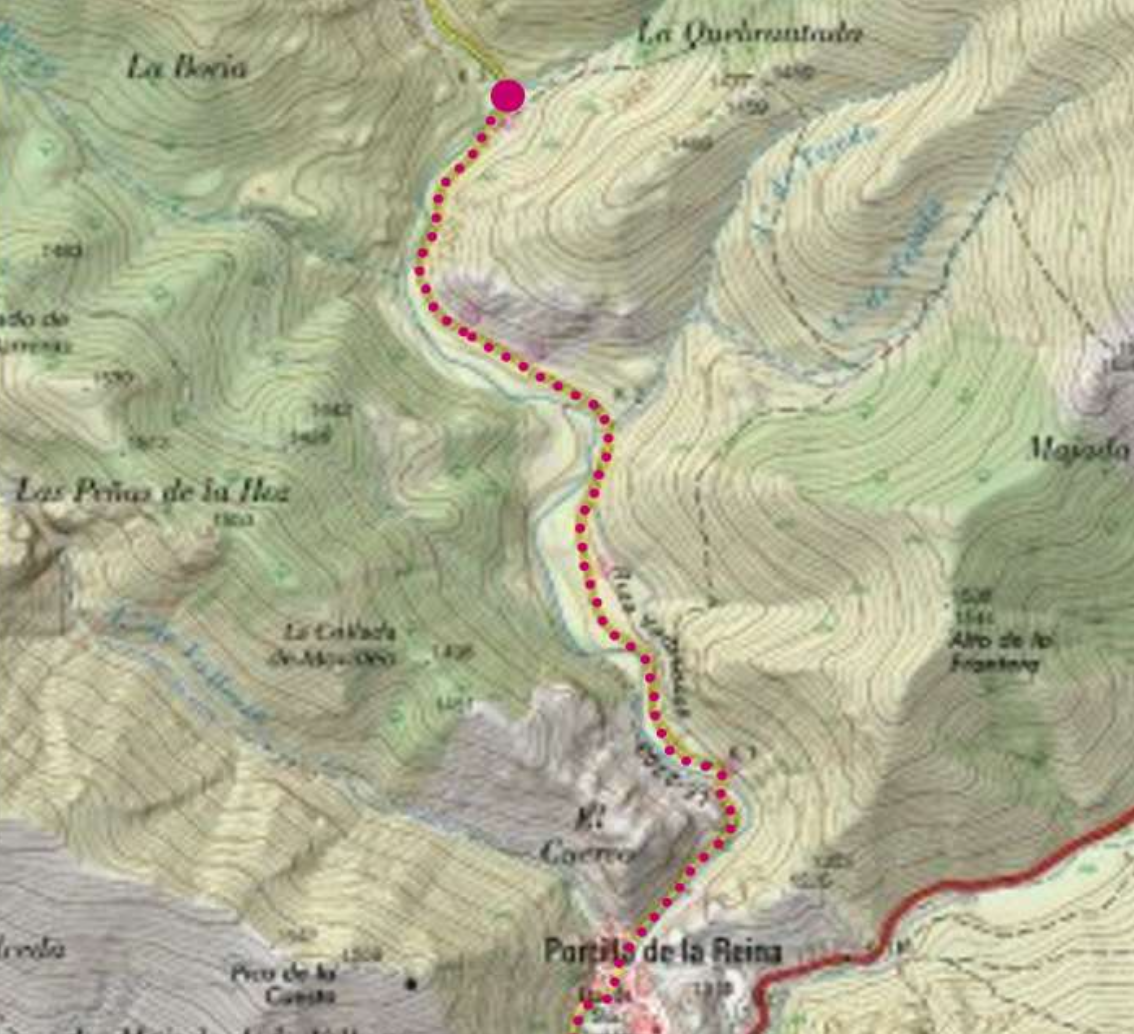 Tramo de la carretera LE-2703 en la que se llevarán a cabo las obras Tramo de la carretera LE-2703 en la que se llevarán a cabo las obras