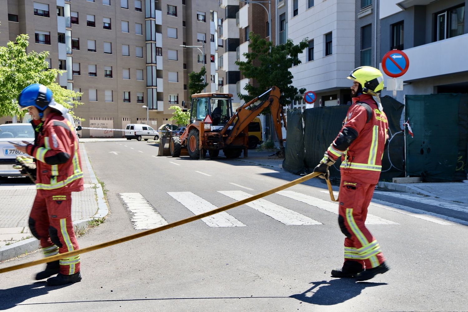 Fuga de gas en las obras de un edificio en el barrio de La Palomera de León | Carlos S. Campillo / ICAL Fuga de gas en las obras de un edificio en el barrio de La Palomera de León | Carlos S. Campillo / ICAL