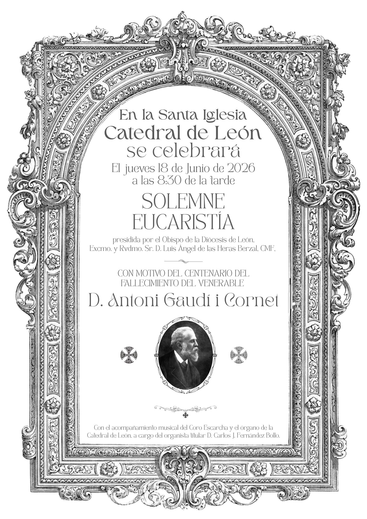 Cartel de la Solemne Función Religiosa Gaudí