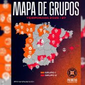 Mapa de los Grupos de 1RFEF