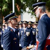 Acto de entrega de los Reales Despachos de Sargento a la XXXIV promoción de la Academia Básica del Aire y del Espacio, que está presidido por el rey Felipe VI | Carlos S. Campillo / ICAL