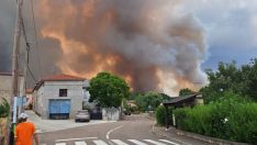 Incendio de Porqueros visto desde la localidad de Zacos (Magaz de Cepeda)