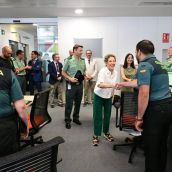 Vista de la secretaria de Estado de Seguridad, Aina Calvo, a la CiberComandancia de la Guardia Civil en León