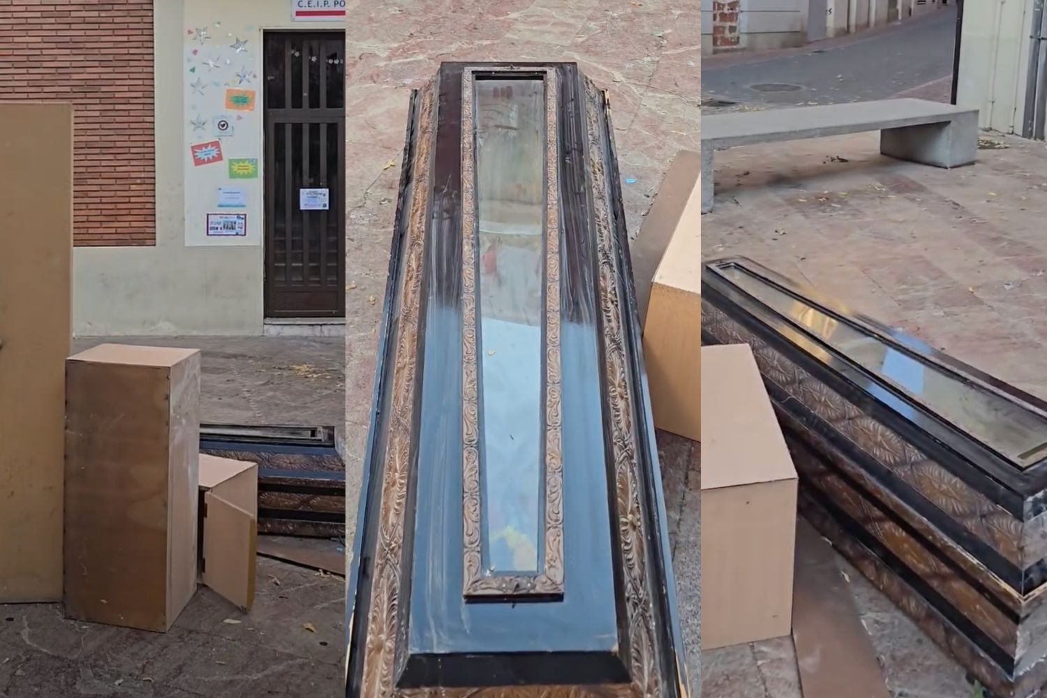 Un susto de muerte: Un ataúd sorprende a vecinos y turistas en pleno casco histórico de León