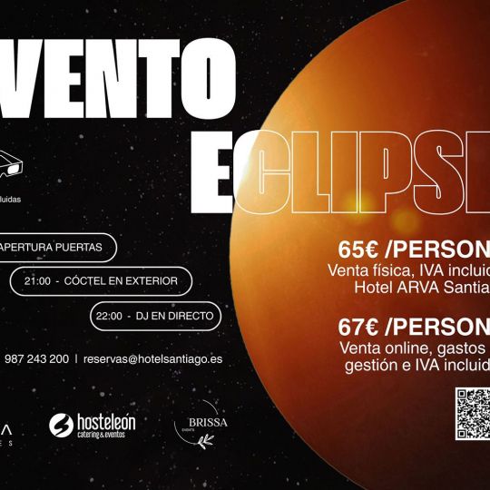 El Hotel ARVA Santiago de León invita a vivir el eclipse del 12 de agosto con gastronomía y música al aire libre