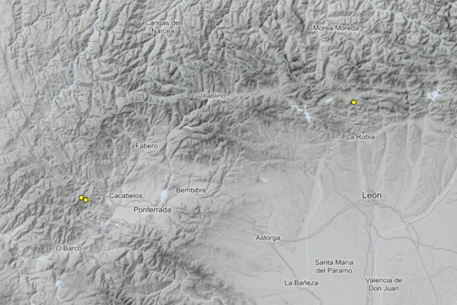 Terremotos registrados en la provincia de León esta madrugada