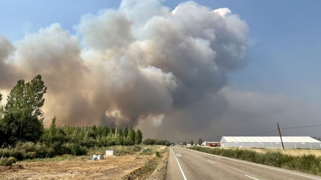 Así trabaja la docena de medios para frenar el incendio de San Cipriano del Condado (León) | Carlos S. Campillo / ICAL