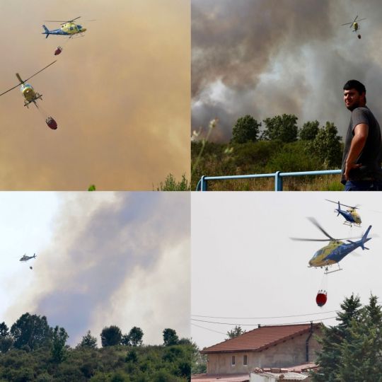Así trabaja la docena de medios para frenar el incendio de San Cipriano del Condado (León) | Carlos S. Campillo / ICAL