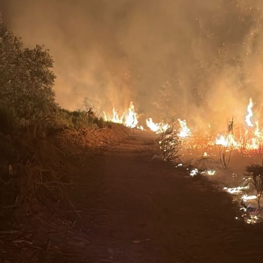 Labores nocturnas de la BRIF Tineo en el incendio de San Cipriano del Condado | ATBrif