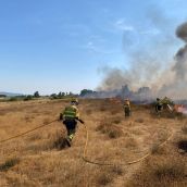 Trabajos de consolidación del perímetro en el incendio de San Cipriano del Condado | BRIF Ruente