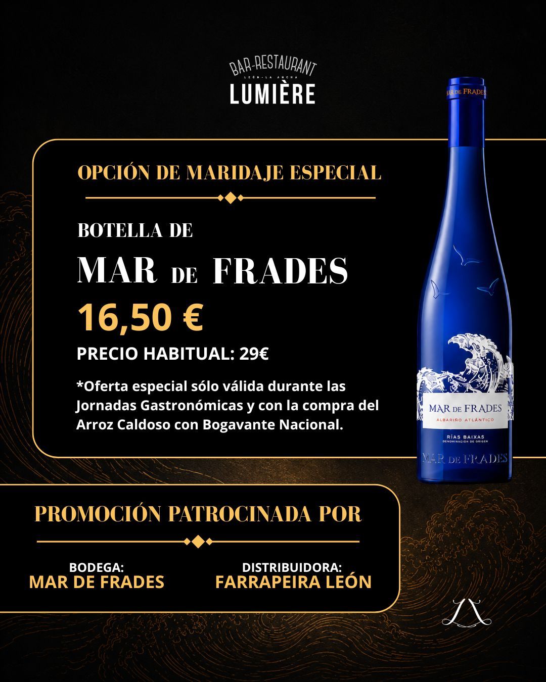 Jornadas de Arroz Caldoso con Bogavante Nacional del Restaurante Lumière​​​​​​​