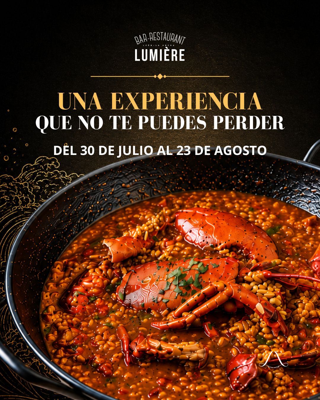 Jornadas de Arroz Caldoso con Bogavante Nacional del Restaurante Lumière​​​​​​​