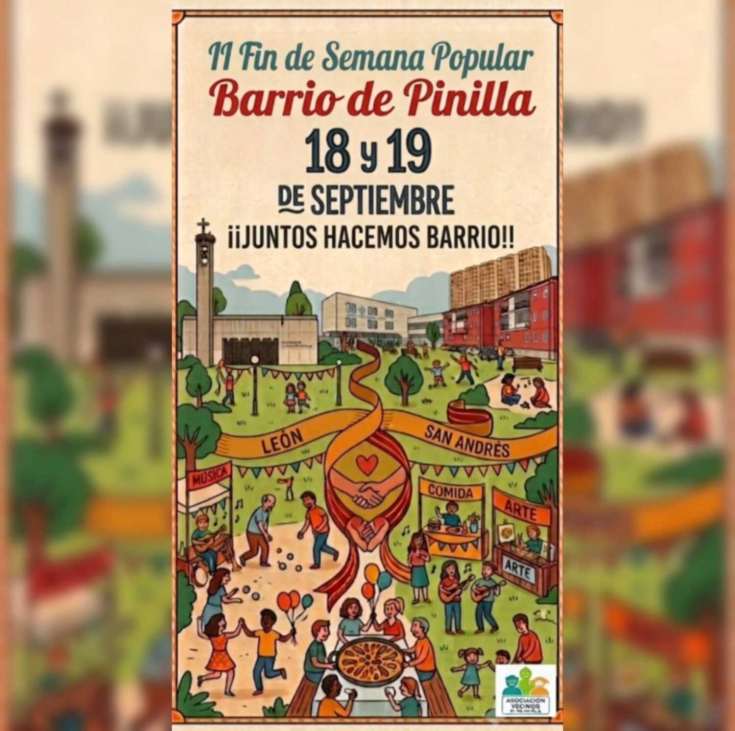 Cartel del 11º Fin de Semana Popular del Barrio de Pinilla