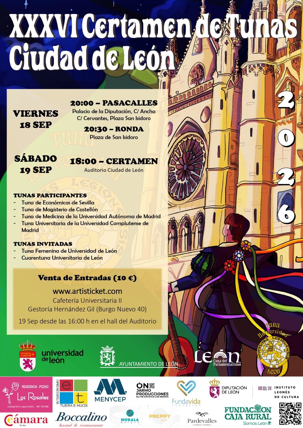 Cartel XXXVI Certamen de Tunas Ciudad de León
