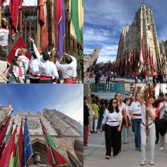 Los pueblos de la provincia se reúnen bajo sus pendones en León para llenar de color San Froilán | Peio García / ICAL