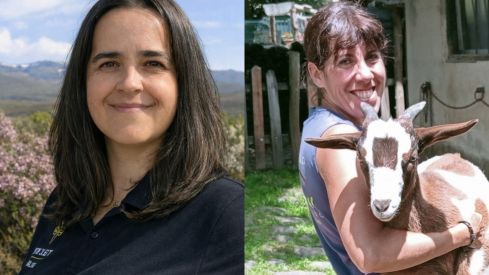 Raquel Dávila (I) y Aránzazu Santiago (D) los Premios Diputación de León a la Mujer Rural