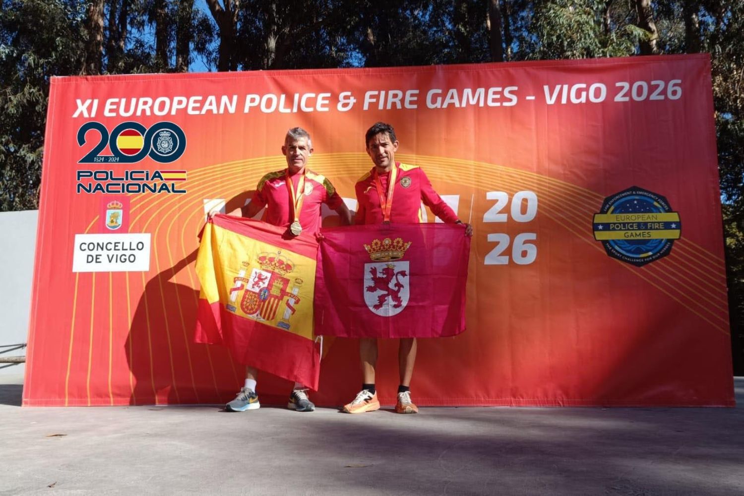 Dos agentes de la Policía Nacional de León suman nueve medallas en los Juegos Europeos de Policías y Bomberos